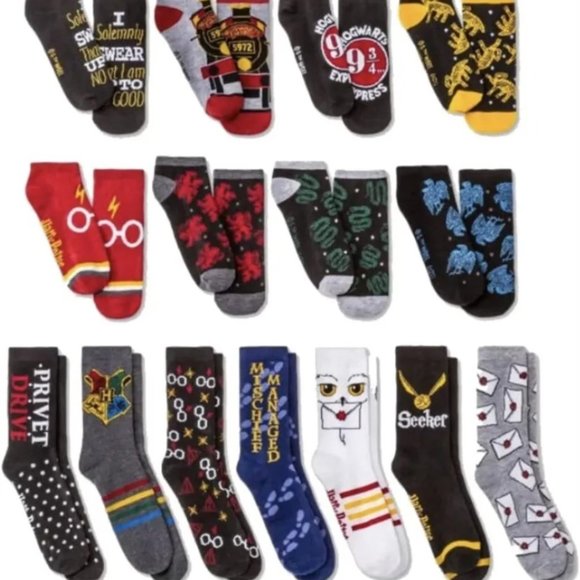 Harry Potter 15 Days of Socks - 8 Low Cut 7 Crew - Women's Shoe Size 4-10 - Picture 3 of 3